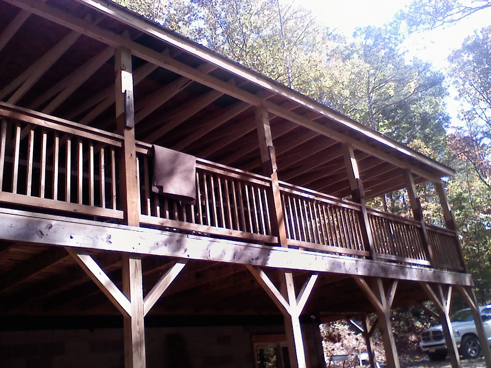 Timber framing under a new elevated porch and deck — Roof Leak Repair in Pevely by Roofing Brothers